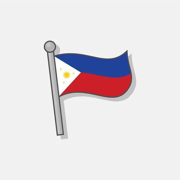 Illustration Der Philippinischen Flagge Vorlage — Stockvektor