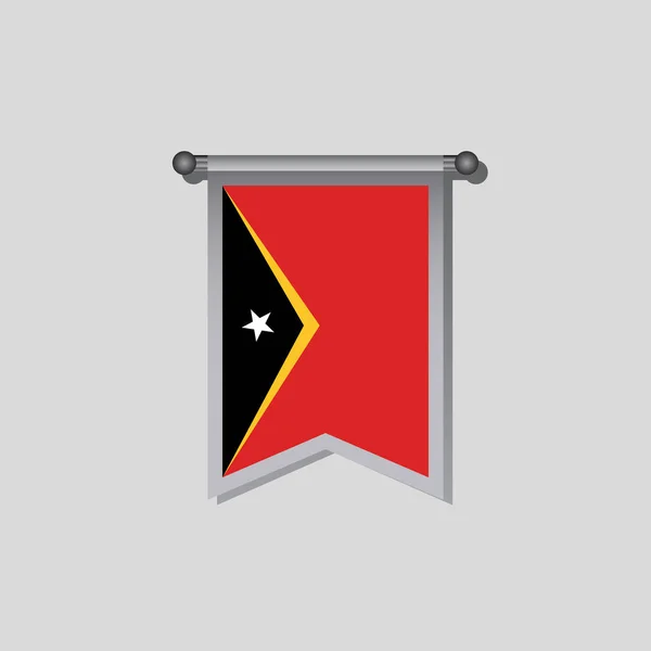 Ilustração Modelo Bandeira Timor Leste — Vetor de Stock