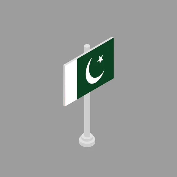 Иллюстрация Шаблона Флага Пакистана — стоковый вектор