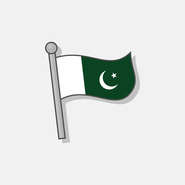 Illustration Pakistan Flag Template — Stockvektor