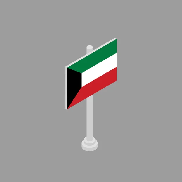 Illustration Kuwait Flag Template — Stok Vektör