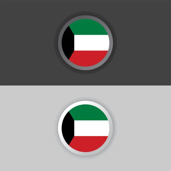 Illustration Kuwait Flag Template — Stockvektor