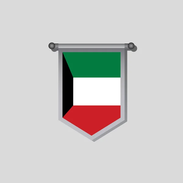 Иллюстрация Шаблона Флага Кувейта — стоковый вектор