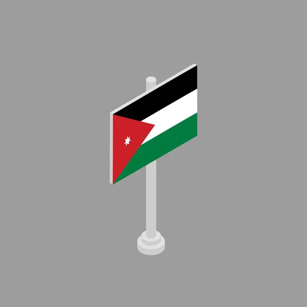 Illustration Jordan Flag Template — Stock vektor