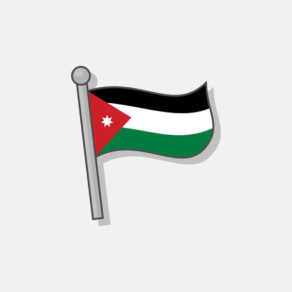 Illustration Jordan Flag Template — Stock Vector