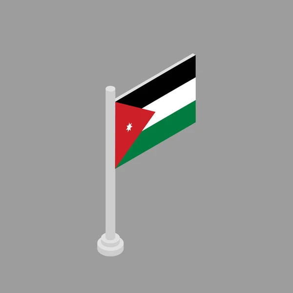 Illustration Jordan Flag Template — Stok Vektör