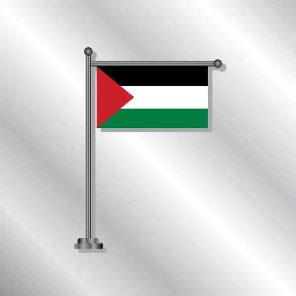 巴勒斯坦旗帜模板说明 — 图库矢量图片
