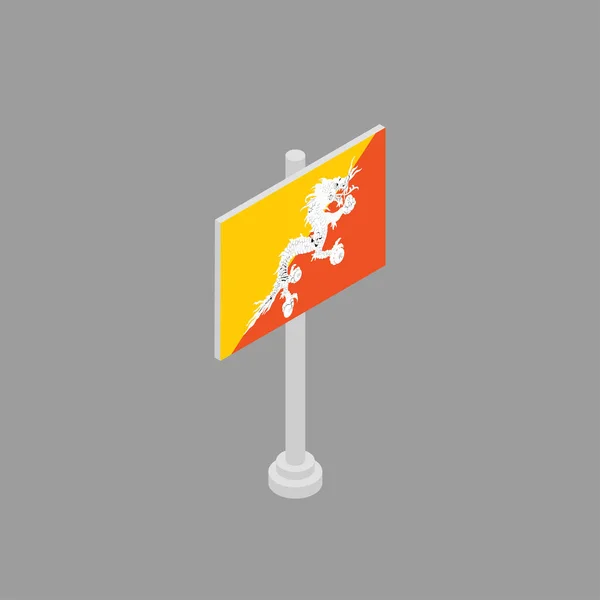 Illustration Bhutan Flag Template — Stock Vector