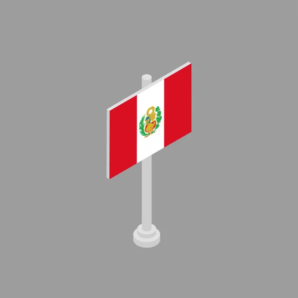 Иллюстрация Шаблона Флага Перу — стоковый вектор