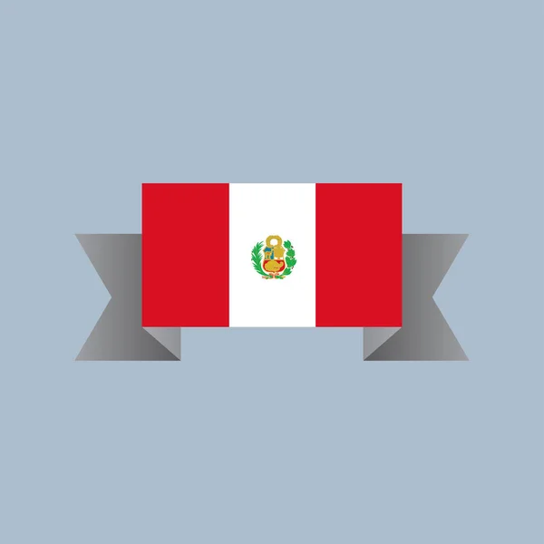 Illustration Peru Flag Template —  Vetores de Stock