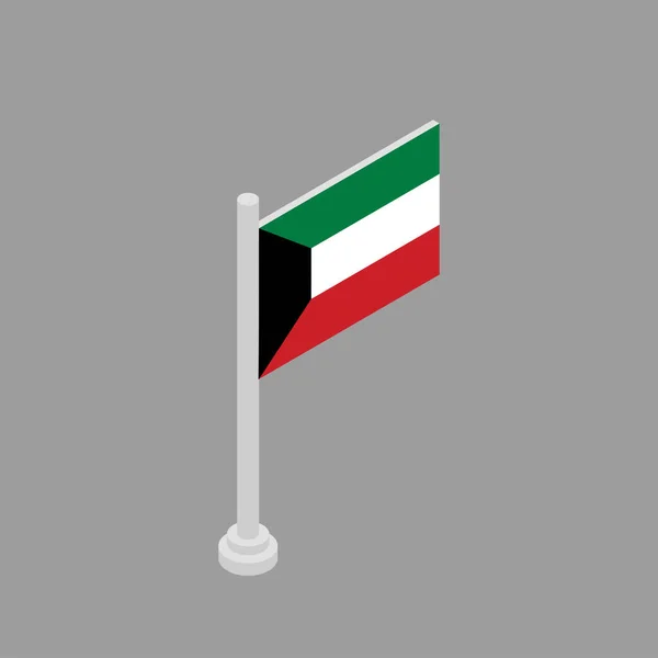 Illustration Kuwait Flag Template — Vetor de Stock