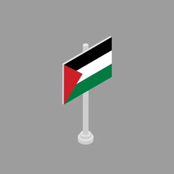 Illustration Modèle Drapeau Palestinien — Image vectorielle