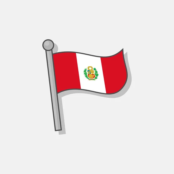 Illustration Peru Flag Template — 스톡 벡터