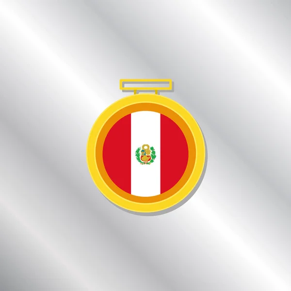 Illustration Peru Flag Template — Vetor de Stock