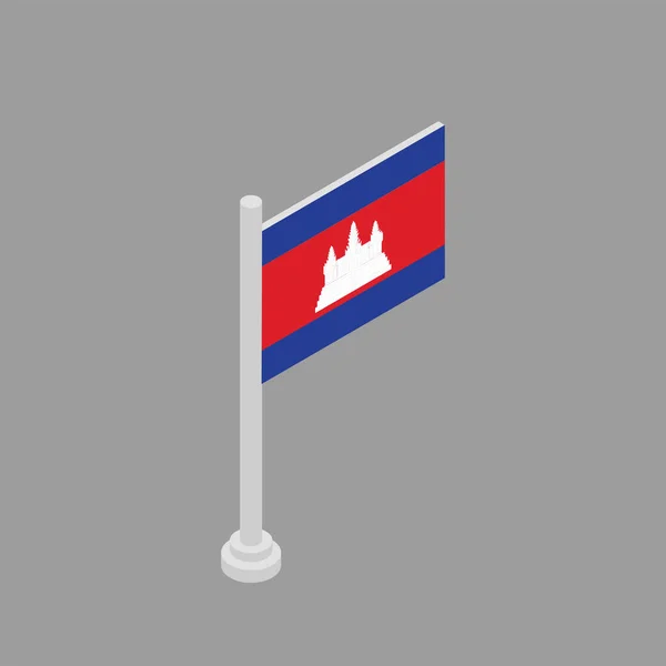 캄보디아 국기의 템플릿 — 스톡 벡터