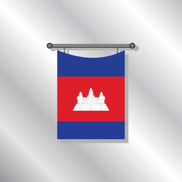 캄보디아 국기의 템플릿 — 스톡 벡터