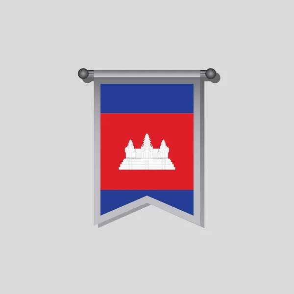 柬埔寨国旗模板图解 — 图库矢量图片