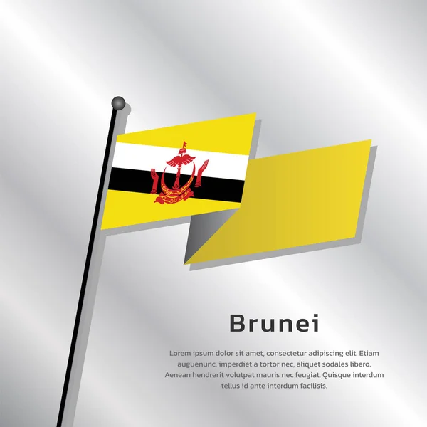 Illustration Brunei Flag Template - Stok Vektor