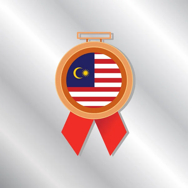 Ilustrasi Templat Bendera Malaysia - Stok Vektor