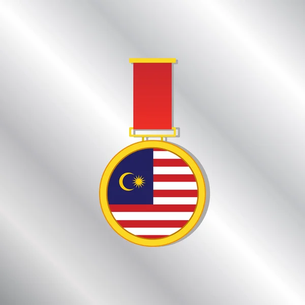 Illustratie Van Het Maleisische Vlaggensjabloon — Stockvector