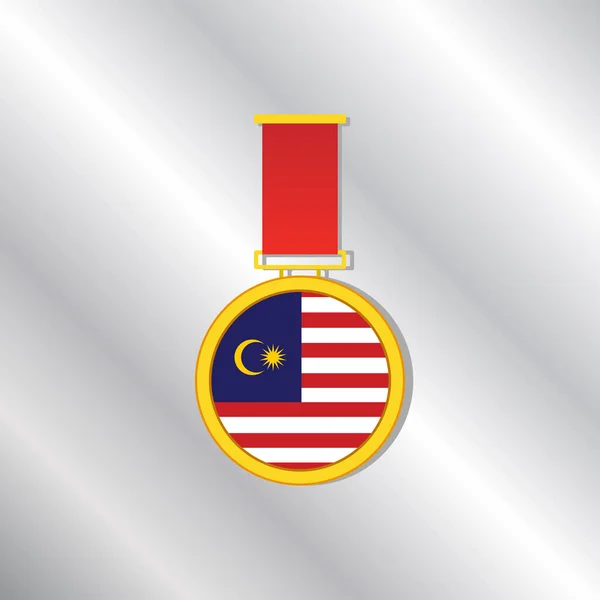 Ilustrasi Templat Bendera Malaysia - Stok Vektor