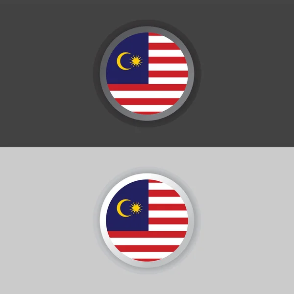 マレーシアの国旗テンプレートのイラスト — ストックベクタ