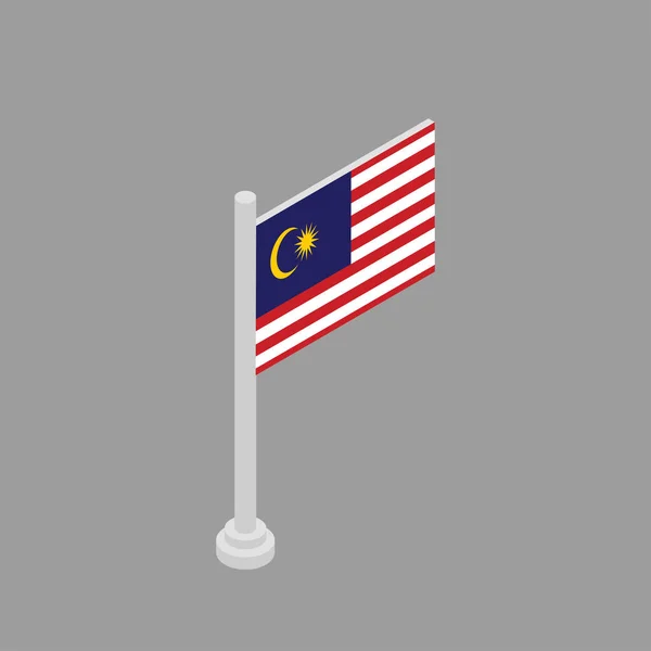 Ilustrasi Templat Bendera Malaysia - Stok Vektor