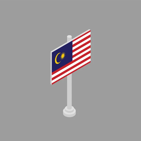 Illustrazione Del Modello Bandiera Della Malesia — Vettoriale Stock