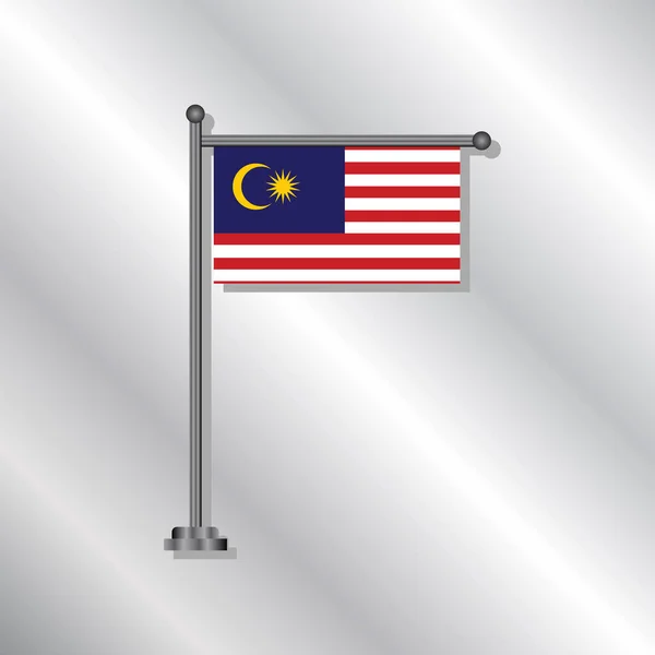 マレーシアの国旗テンプレートのイラスト — ストックベクタ