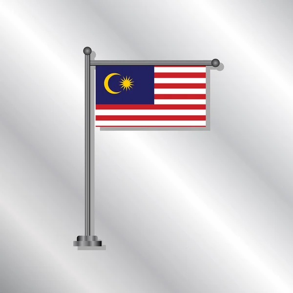 Ilustrasi Templat Bendera Malaysia - Stok Vektor