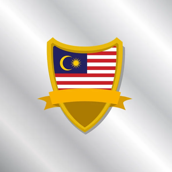 Ilustração Modelo Bandeira Malásia — Vetor de Stock