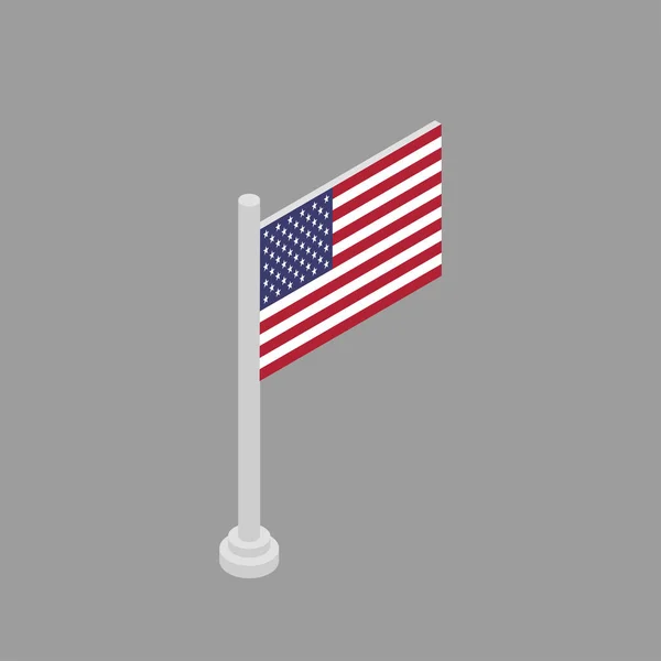 Ilustrasi Templat Bendera Amerika Serikat - Stok Vektor
