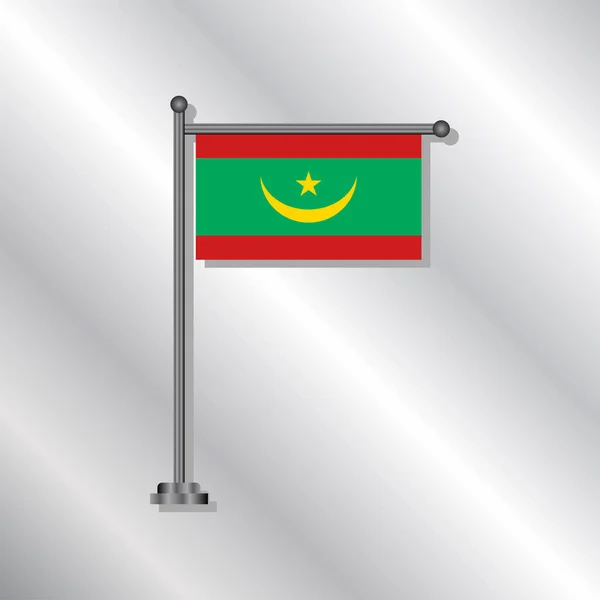 Illustration Mauritania Flag Template — Stockvektor