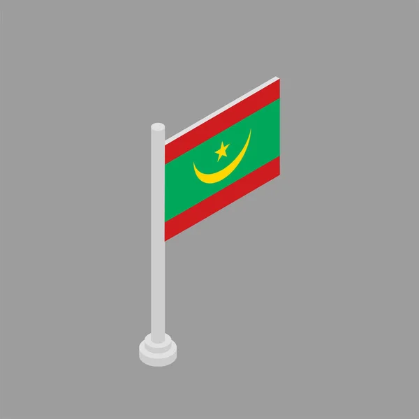 Illustration Mauritania Flag Template — ストックベクタ