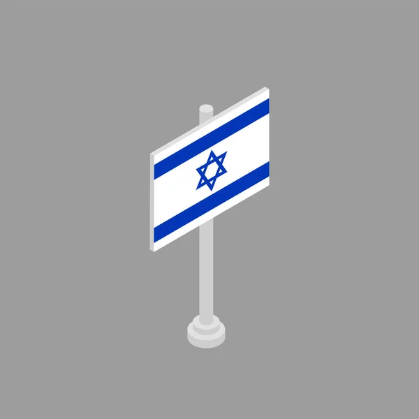 Ilustrace Šablony Vlajky Izraele — Stockový vektor