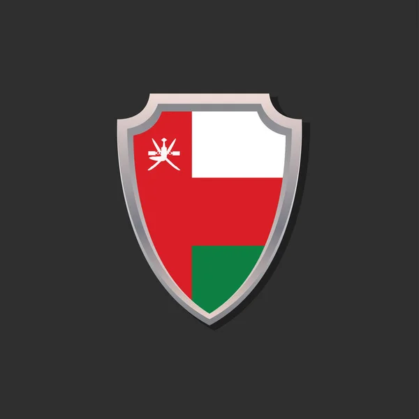 Illustrazione Del Modello Bandiera Dell Oman — Vettoriale Stock