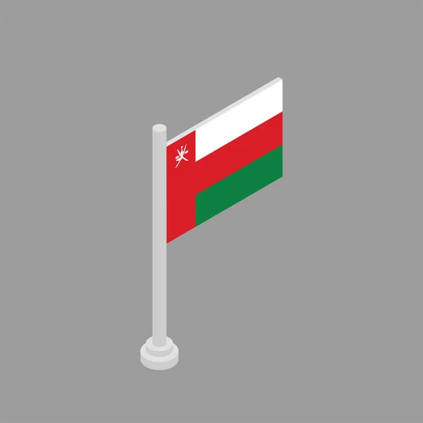 Illustration Oman Flag Template — Stock Vector