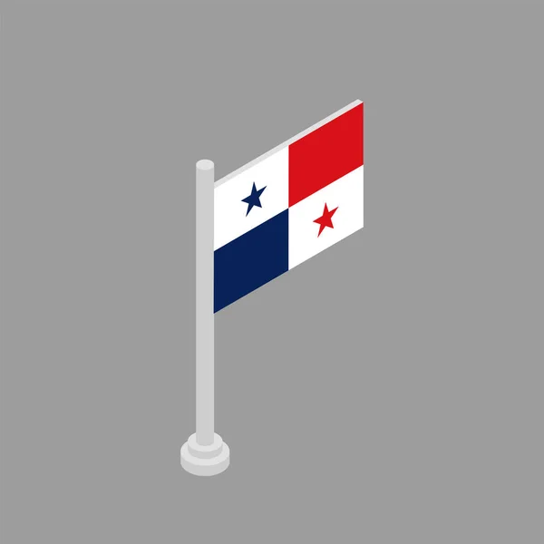 Ilustracja Szablonu Flagi Panamy — Wektor stockowy
