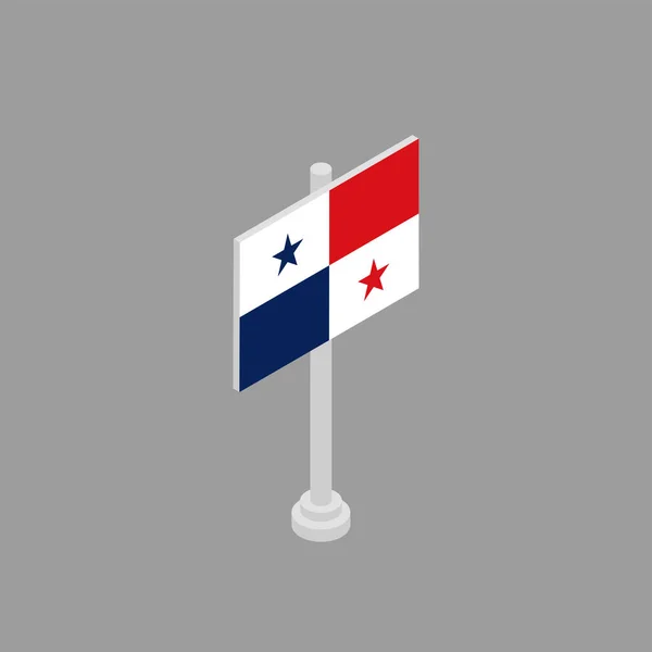 Ilustracja Szablonu Flagi Panamy — Wektor stockowy