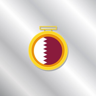 Illustration of Qatar flag Template