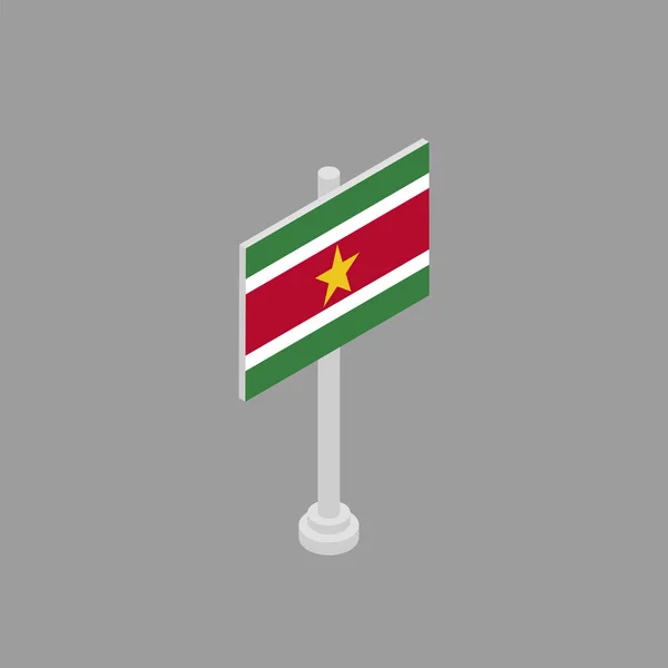 Illustration Suriname Flag Template — Stock Vector