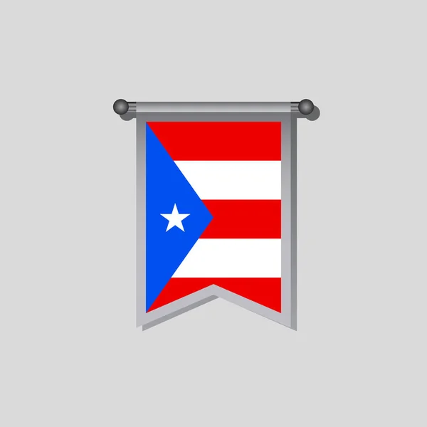 Ilustrace Šablony Vlajky Portorika — Stockový vektor