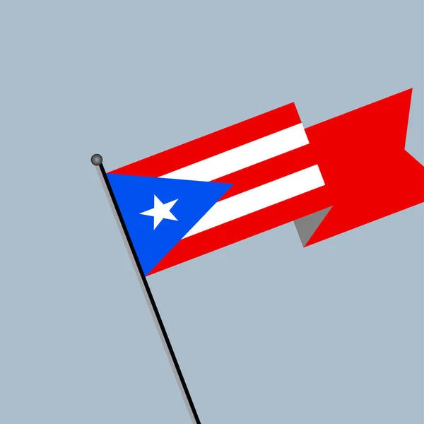 Ilustración Plantilla Bandera Puerto Rico — Archivo Imágenes Vectoriales