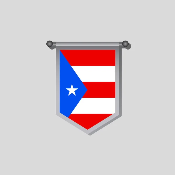 Illustration Puerto Rico Flag Template — Stock Vector