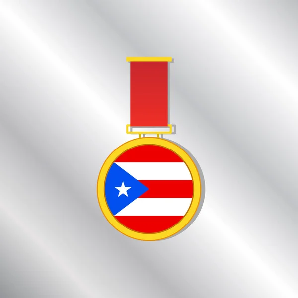 Illustrazione Del Modello Bandiera Porto Rico — Vettoriale Stock