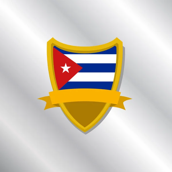 キューバ国旗テンプレートのイラスト — ストックベクタ