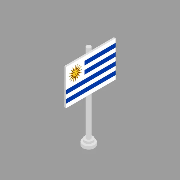 Illustration Uruguay Flag Template — Archivo Imágenes Vectoriales