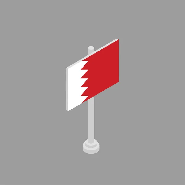 Illustration Bahrain Flag Template — Wektor stockowy