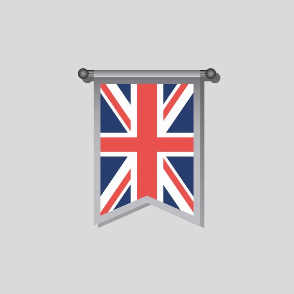 Illustration United Kingdom Flag Template — Archivo Imágenes Vectoriales