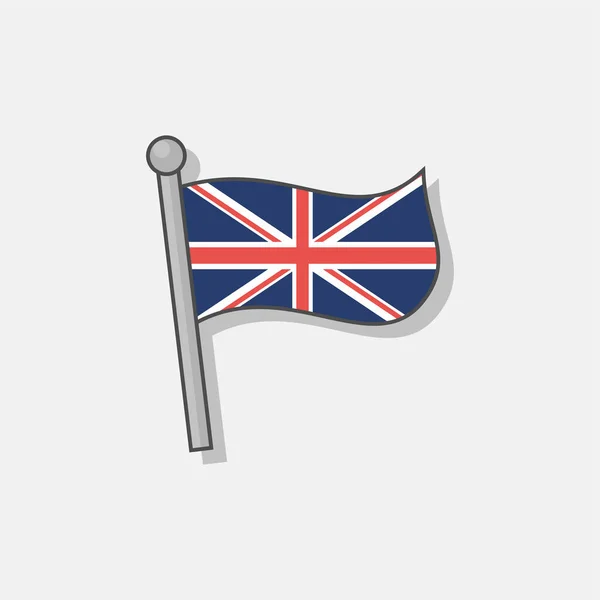 Illustration United Kingdom Flag Template — Archivo Imágenes Vectoriales